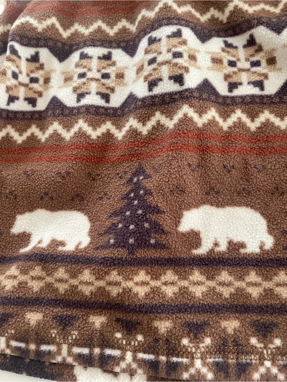 The Children's Place Brown & White Bear Pattern Fleece Half-Zip Jacket